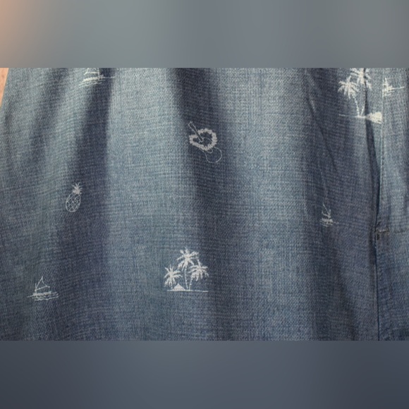 Vintage Burnside Shorts Men’s Size 38 Blue Palm Tree Pineapple Print - Picture 4 of 4